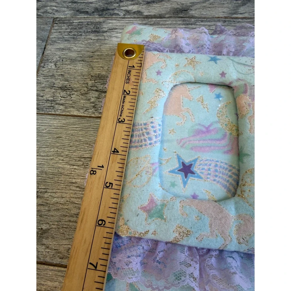 Handmade Photo Album Memory Book Unicorn 3 Ring Binder Fabric Lace Padded Baby